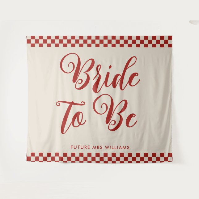 Retro Mod bride to be Bridal Shower Backdrop (Front (Horizontal))