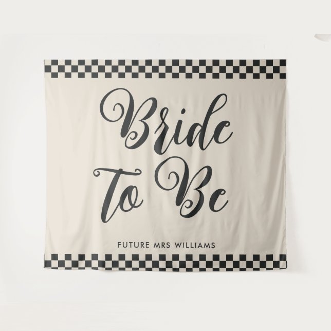 Retro Mod bride to be Bridal Shower Backdrop (Front (Horizontal))
