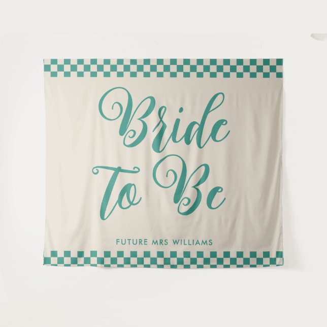 Retro Mod bride to be Bridal Shower Backdrop (Front (Horizontal))