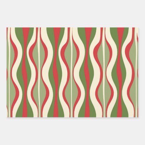 Retro Mod Christmas Hourglass Patterns Wrapping Paper Sheets