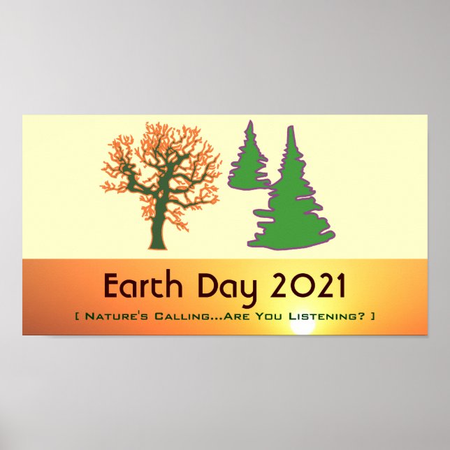 Retro Mod Earth Day 2021 Poster Print (Front)