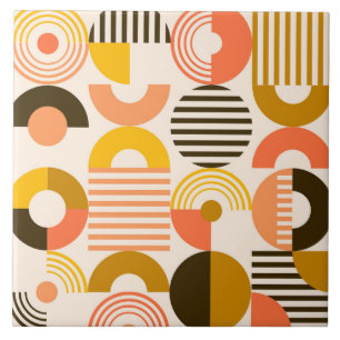 Retro Mod Fantastic Shapes Ceramic Tile