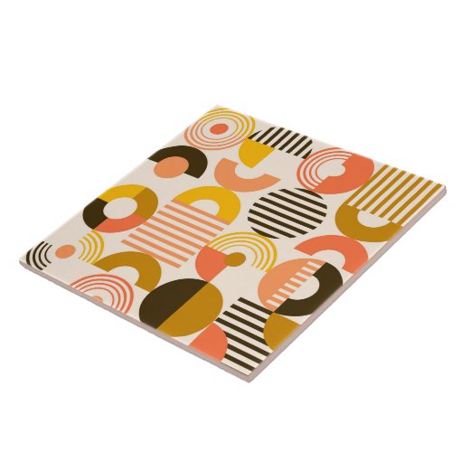 Retro Mod Fantastic Shapes Ceramic Tile | Zazzle