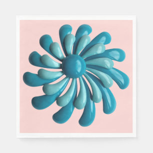 Retro MOD Flowers - Floral Spring Summer Garden Napkins