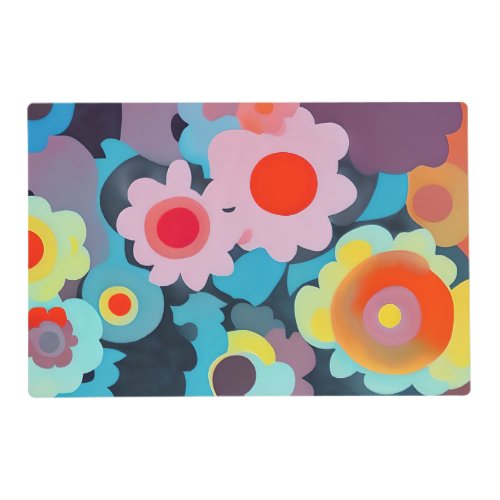 Retro mod flowers  placemat