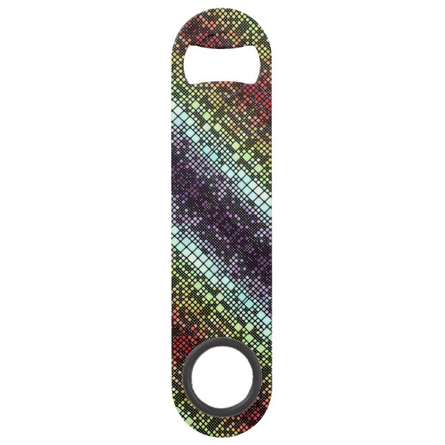 Retro Mod Geometric Groovy Funky Neurogender Pride Bar Key (Front)