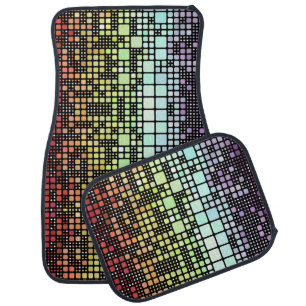Retro Mod Geometric Groovy Funky Neurogender Pride Car Floor Mat