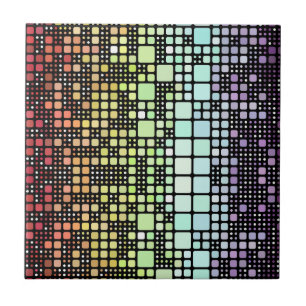 Retro Mod Geometric Groovy Funky Neurogender Pride Ceramic Tile