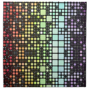Retro Mod Geometric Groovy Funky Neurogender Pride Cloth Napkin