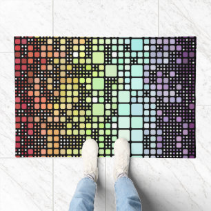 Retro Mod Geometric Groovy Funky Neurogender Pride Doormat