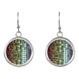 Retro Mod Geometric Groovy Funky Neurogender Pride Earrings