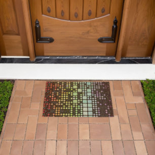Retro Mod Geometric Groovy Funky Neurogender Pride Fiber Doormat