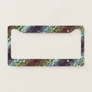 Retro Mod Geometric Groovy Funky Neurogender Pride License Plate Frame