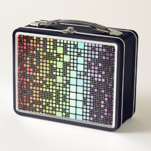 Retro Mod Geometric Groovy Funky Neurogender Pride Metal Lunch Box