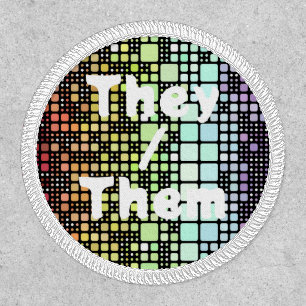 Retro Mod Geometric Groovy Funky Neurogender Pride Patch