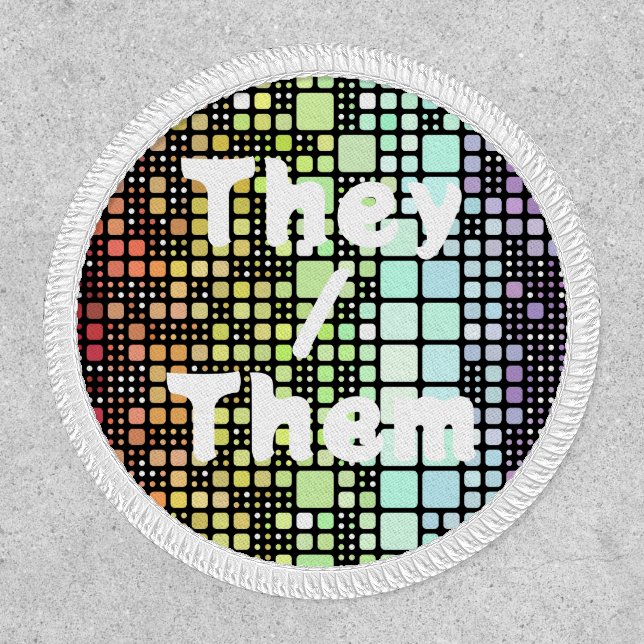 Retro Mod Geometric Groovy Funky Neurogender Pride Patch (Front)