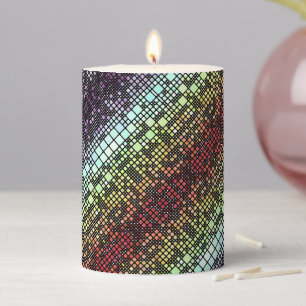 Retro Mod Geometric Groovy Funky Neurogender Pride Pillar Candle