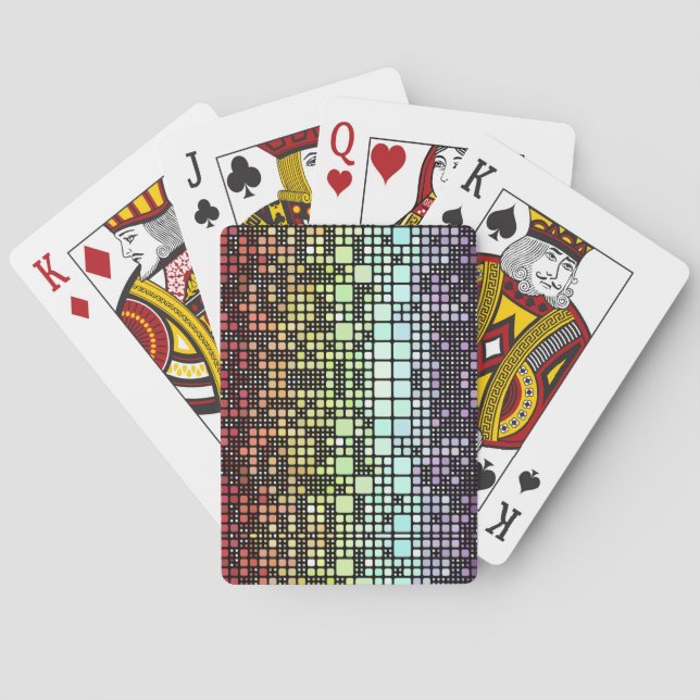 Retro Mod Geometric Groovy Funky Neurogender Pride Poker Cards (Back)