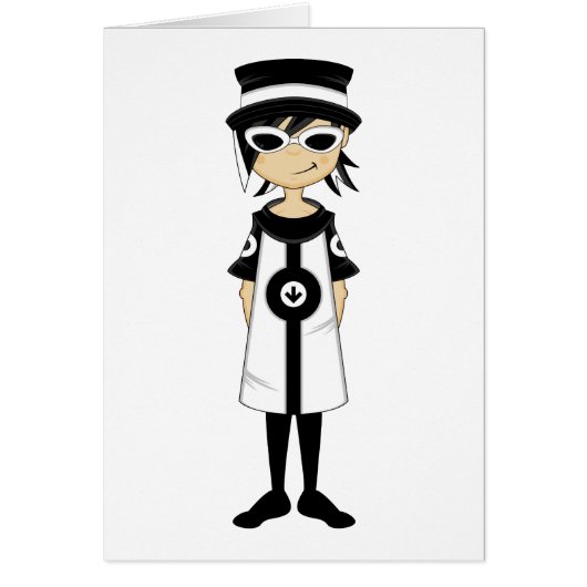 Retro Mod Girl Card (Front)