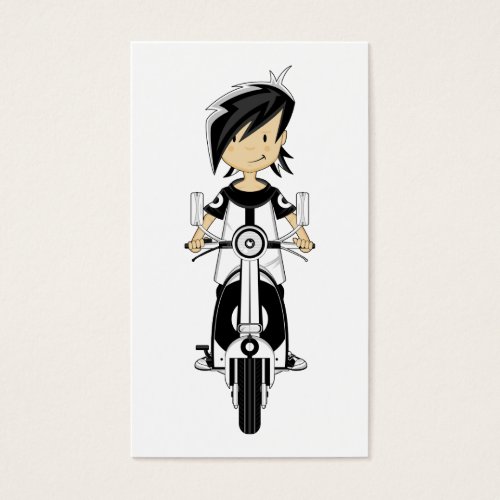 Retro Mod Girl on Scooter Bookmark Business Card