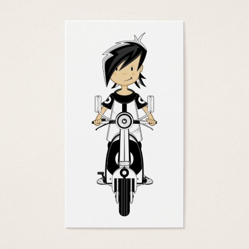 Customizable Retro Mod Girl on Scooter Bookmark Business Card
