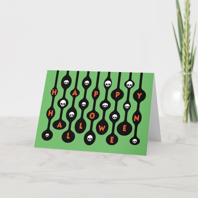 Retro Mod Happy Halloween Card (Front)