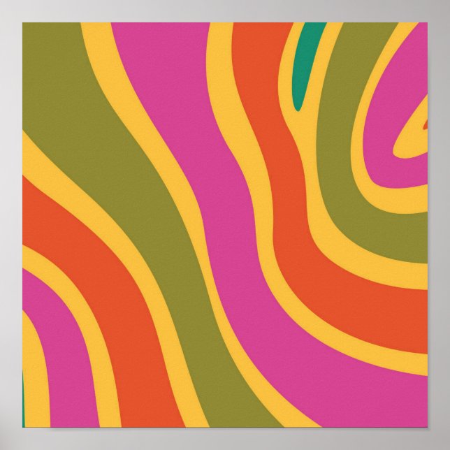 Retro Mod Mid Century Abstract Poster (Front)