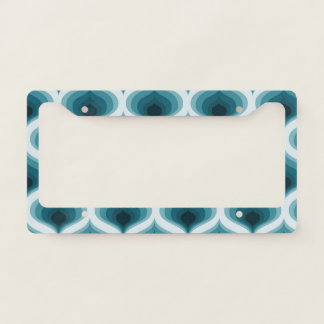 Retro Mod Mid Century Blue License Plate Frame