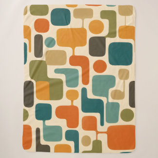 Retro Mod Mosaic Fleece Blanket