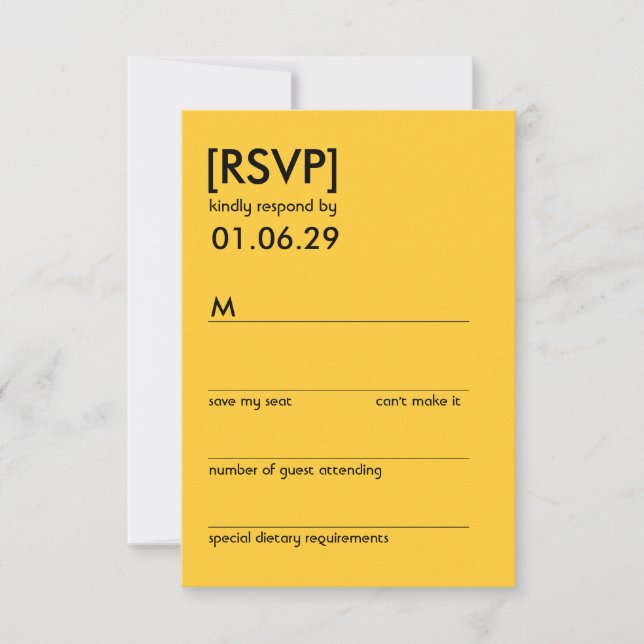 Retro Mod Perfect Chair Pair Eames Wedding RSVP Card (Front)