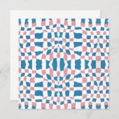 Retro Mod Pink Blue Checkerboard Abstract (Front/Back)