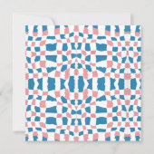 Retro Mod Pink Blue Checkerboard Abstract (Front)