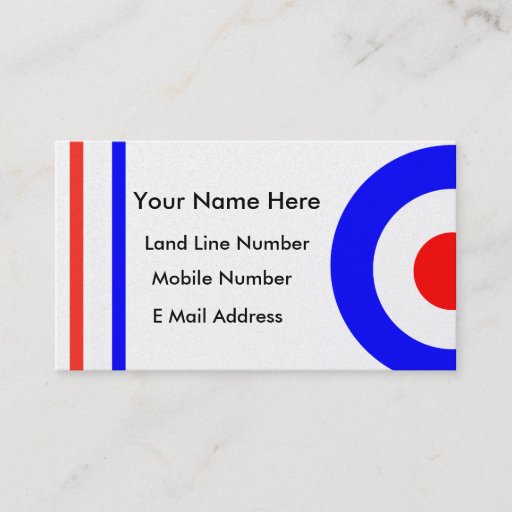 Customizable Retro Mod Scooter Personal Contact Card Business Card Template