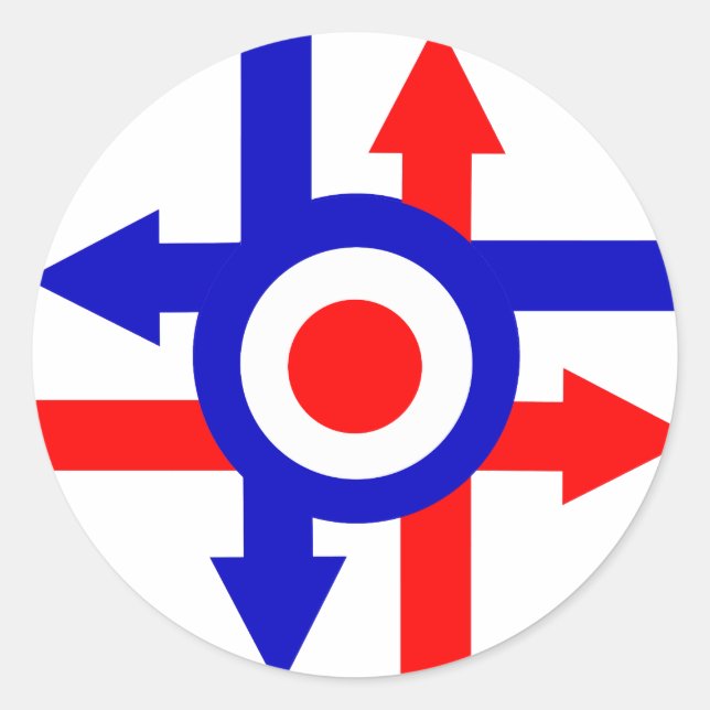 Retro Mod target and Arrows design Classic Round Sticker (Front)