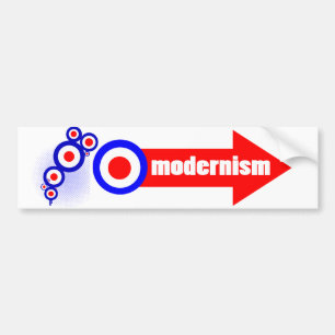 Retro Mod Target Art Bumper Sticker
