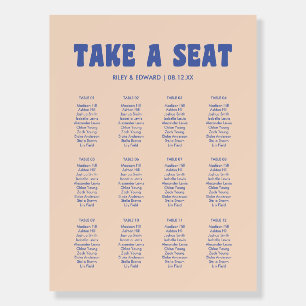 Retro Modern 12 Table Wedding Seating Chart Foam Board