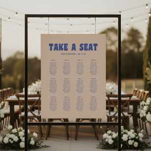 Retro Modern 12 Table Wedding Seating Chart Foam Board