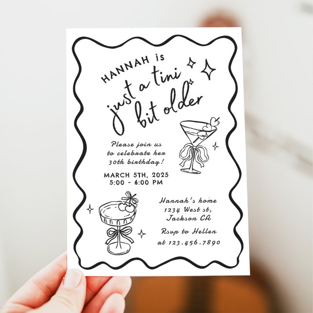 Retro Modern A Tini Bit Older 30th Birthday Invitation (Creator Uploaded)