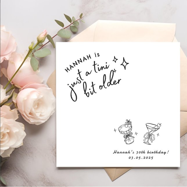 Retro Modern A Tini Bit Older 30th Birthday Napkins (Creator Uploaded)