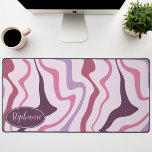 Retro Modern Abstract Marble Swirl Purple Mauve Desk Mat<br><div class="desc">Immerse yourself in a dance of colors with our Abstract Retro Modern Liquid Marble Wave Pattern. Evoking the dynamic fluidity of marbled surfaces and the charming aesthetics of retro-modern design, this pattern is a feast for the eyes. A symphony of vibrant colors swirls and flows in wave-like motions, creating a...</div>