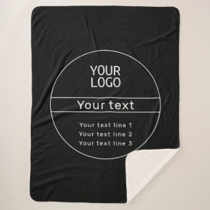 Retro-Modern add your own text Sherpa Blanket