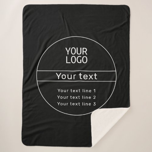 Retro_Modern add your own text Sherpa Blanket