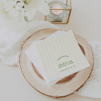 Retro Modern Bachelorette Green & Yellow Napkins