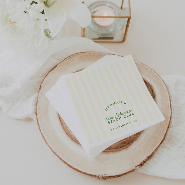 Retro Modern Bachelorette Green & Yellow Napkins (Retro Modern Bachelorette Green & Yellow Napkins)