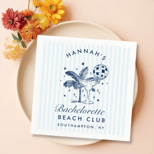 Retro Modern Bachelorette Grey Paper Napkins