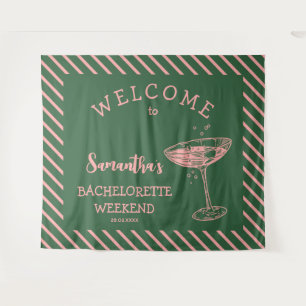 Retro Modern Bachelorette Party Backdrop Cocktail