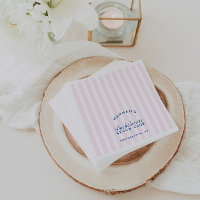 Retro Modern Bachelorette Pink Paper Napkins