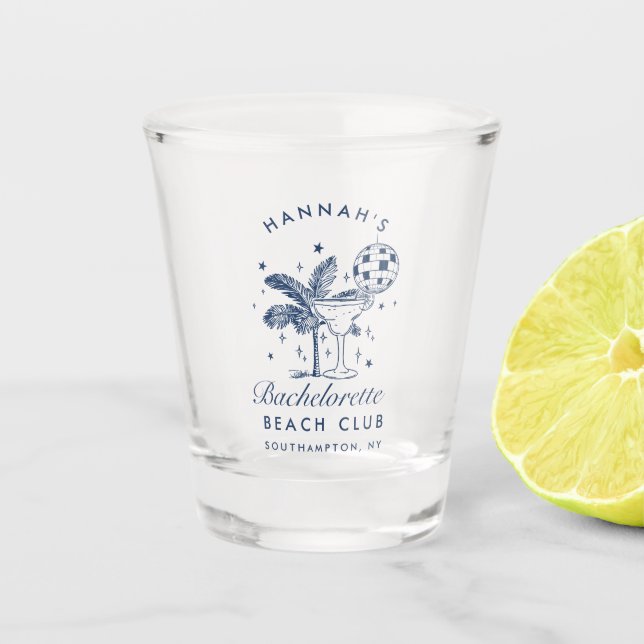 Retro Modern Bachelorette Weekend Party Shot Glass (Front)