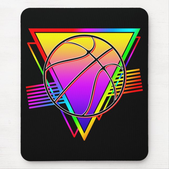 Retro Modern Basketball Ball Mouse Pad (Front)