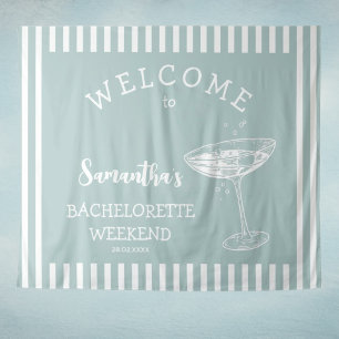 Retro Modern Beige Bachelorette Party Backdrop